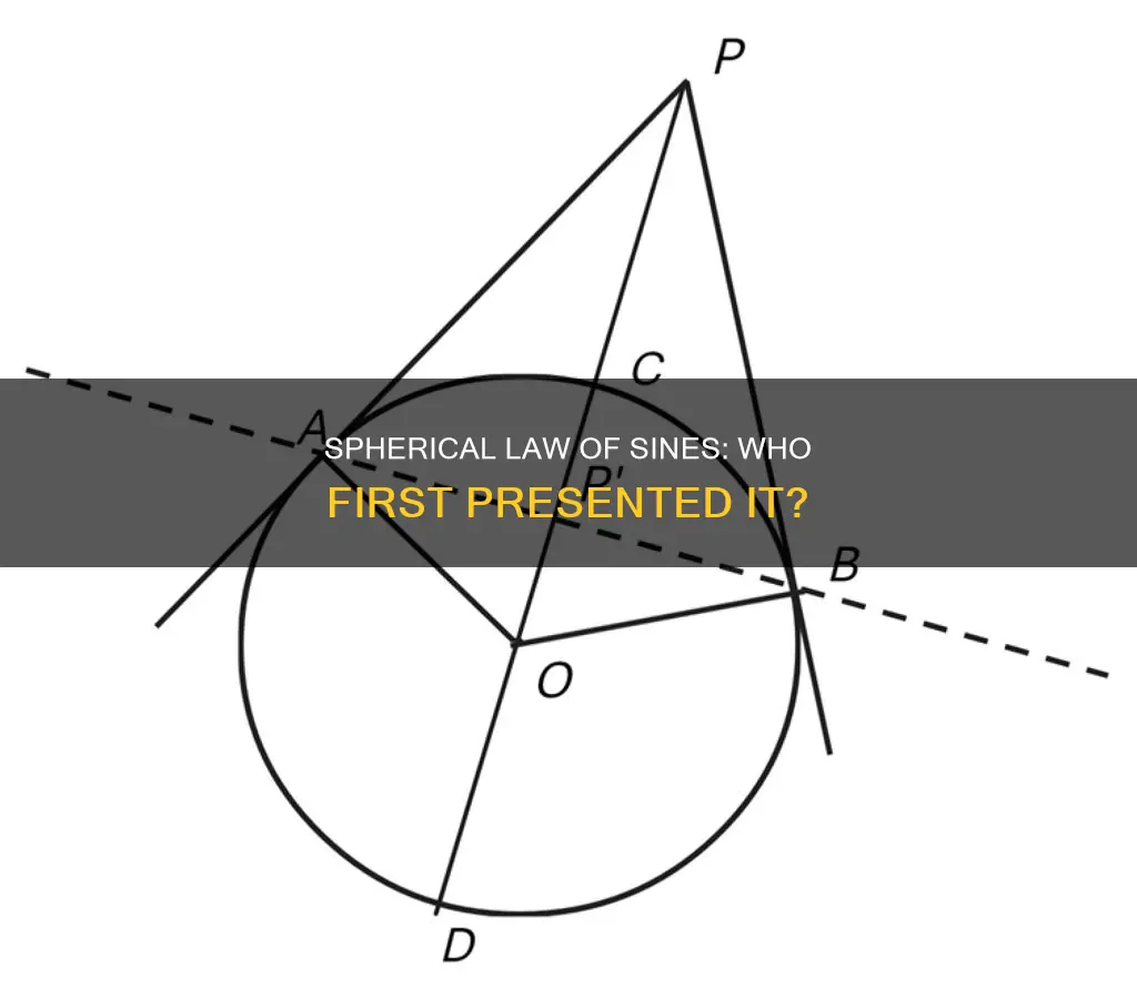who first presented the spherical law of sines