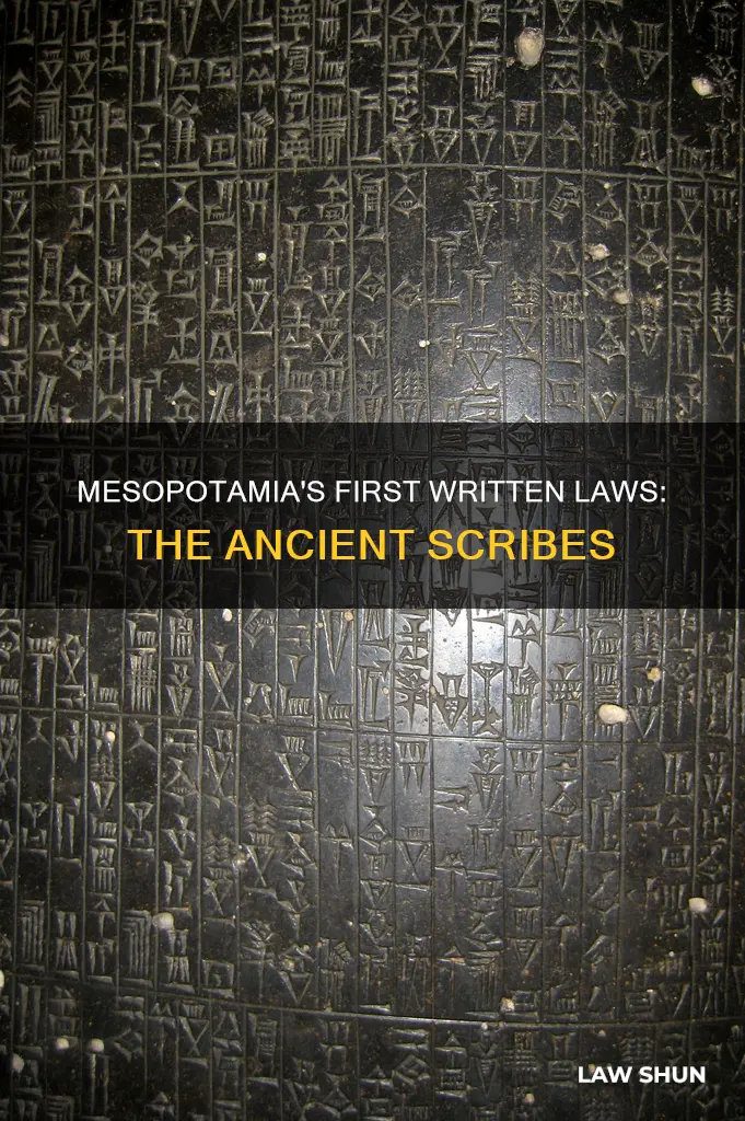 who in mesopotamia wrote first written laws