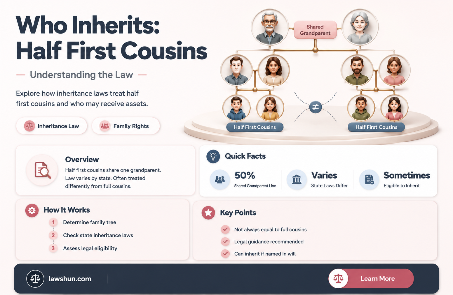 are half first cousins heirs at law