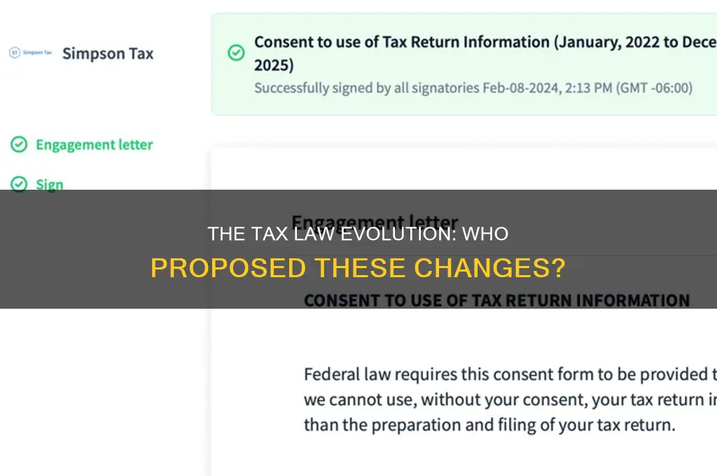 who introduced proposed tax laws