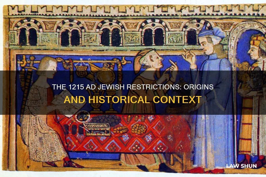 who set the law in 1215 ad that restricted jews