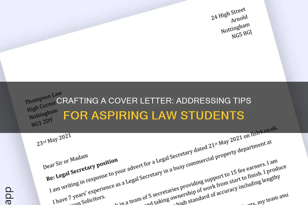 who to address cover letter to law student