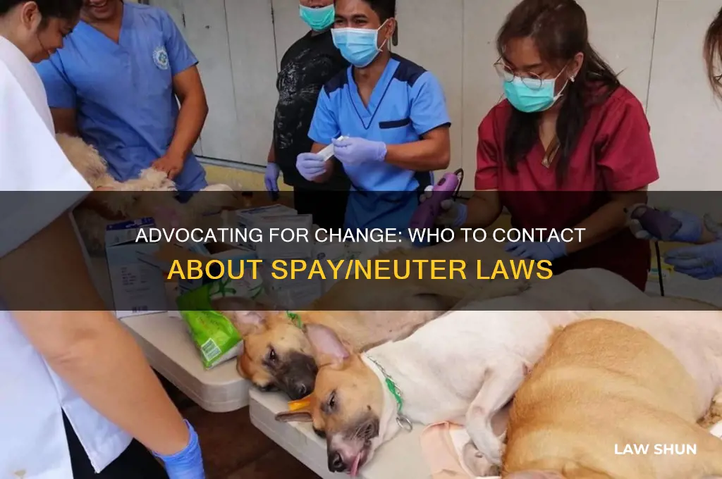 who to write to about spay neuter laws