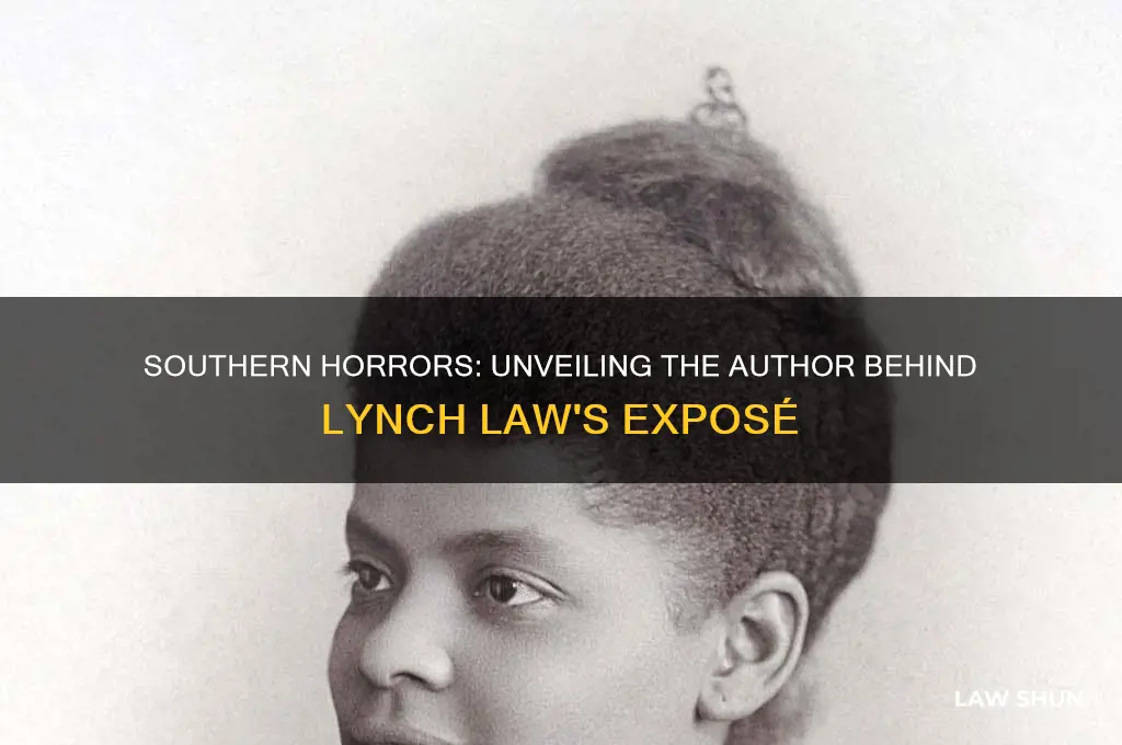 who wrote southern horrors lynch law in all its phases