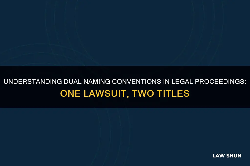 why 2 seperate names for 1 law suit