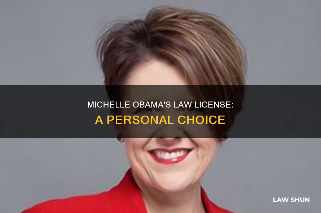 why did michele obama serendar her law license