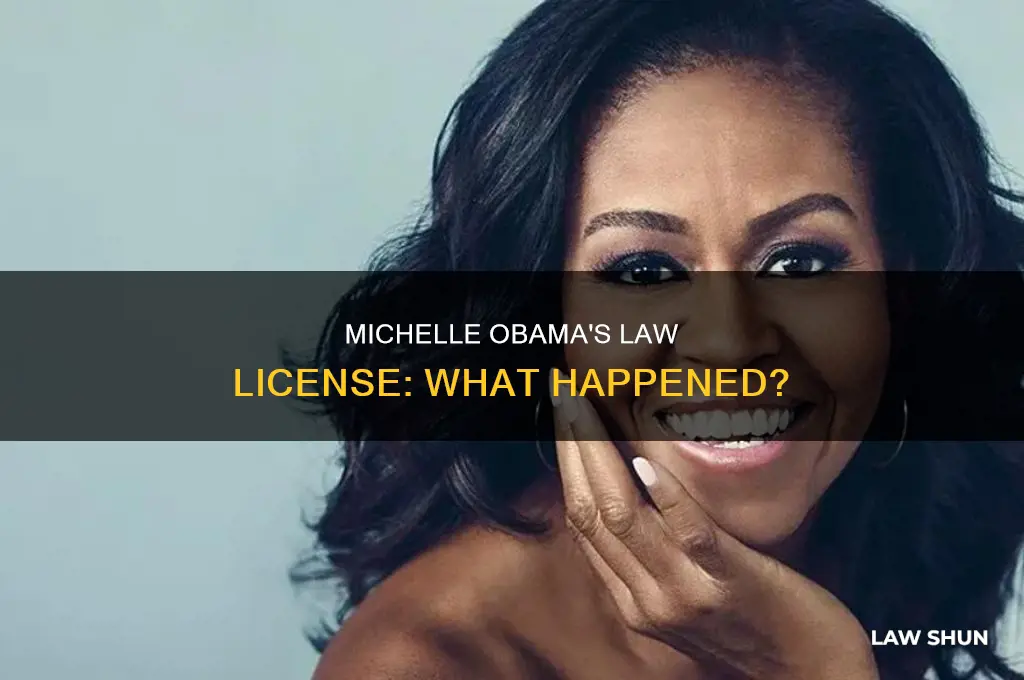 why did michelle o lose law license