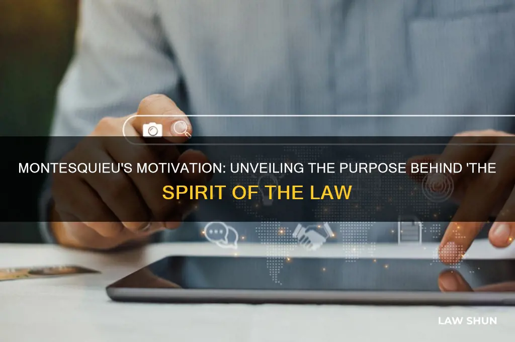 why did montesquiss write the spirit of the law