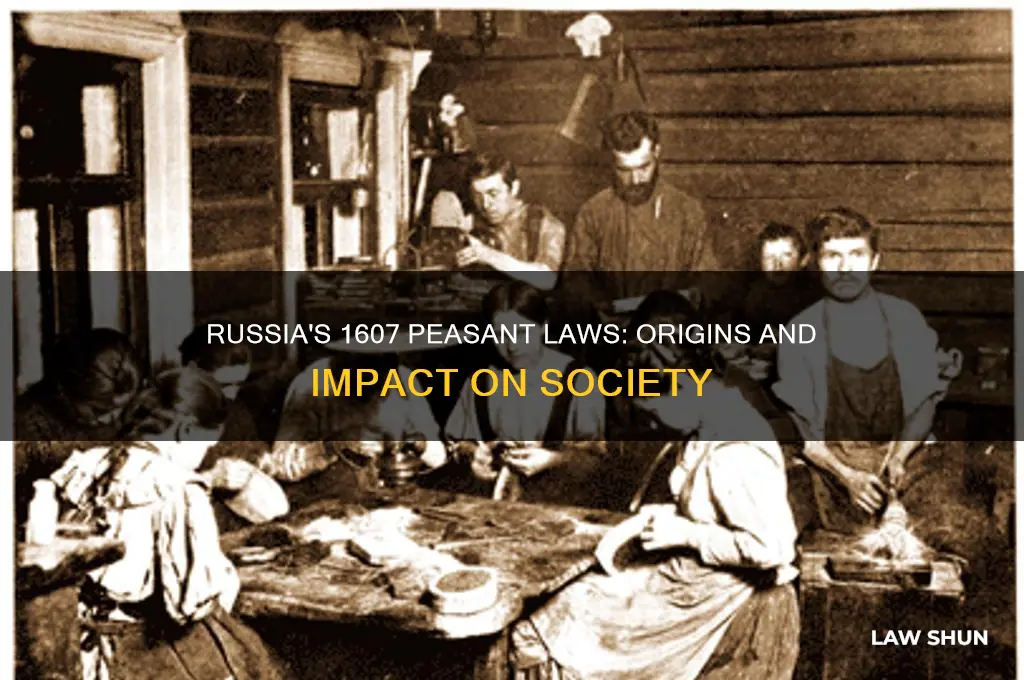 why did russia put peasant laws in place in 1607