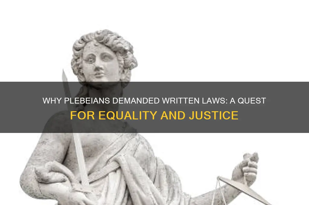 why did the plebeians want laws to be written down