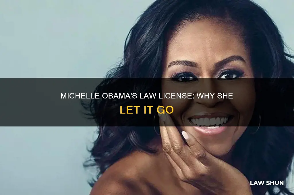 why dis michelle obama lose license law