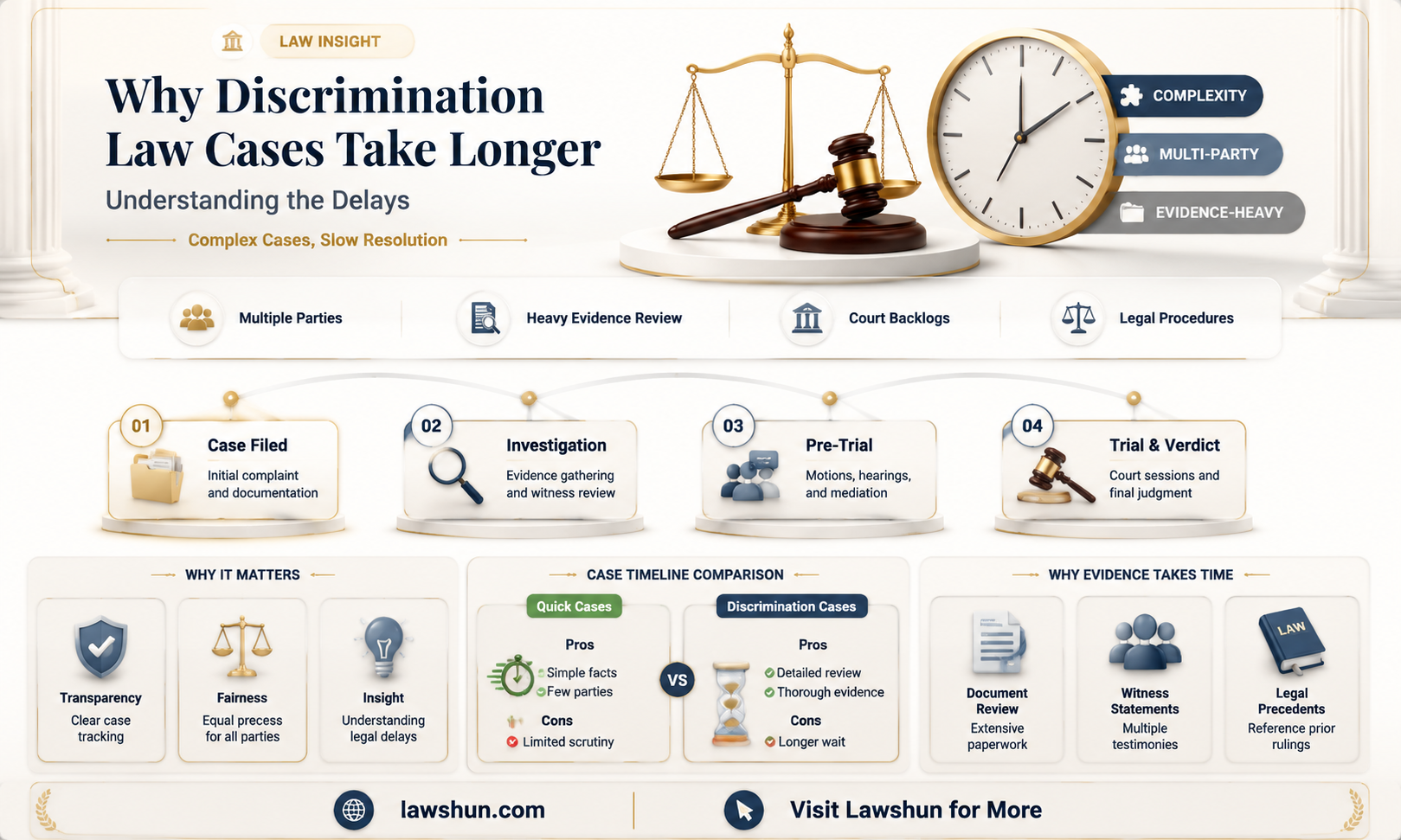 are discrimination law cases take more time