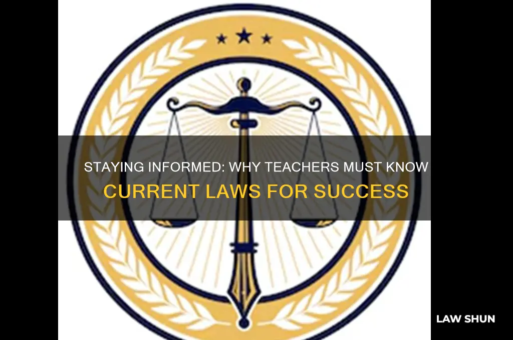 why do teachers need be aware of current laws