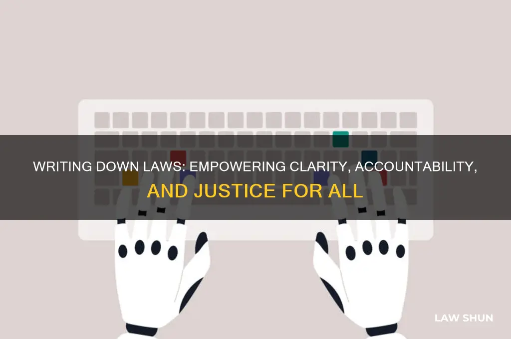 why does writing down laws benifit people