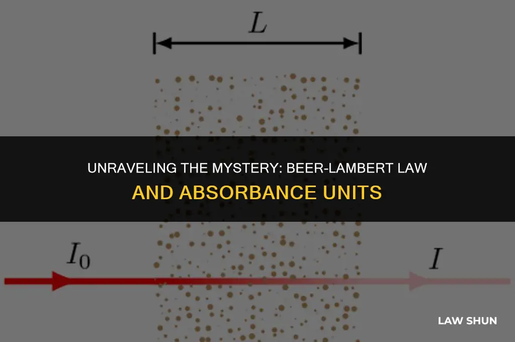 why is the beer lambert law in units of absorbance