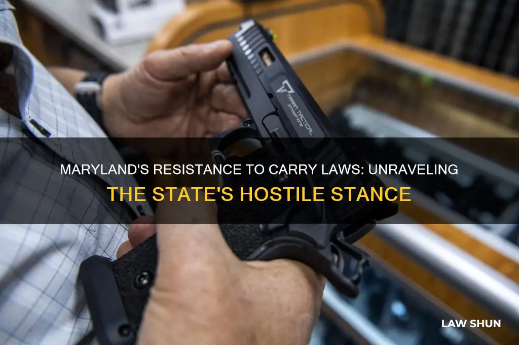 why maryland hostile to carry laws