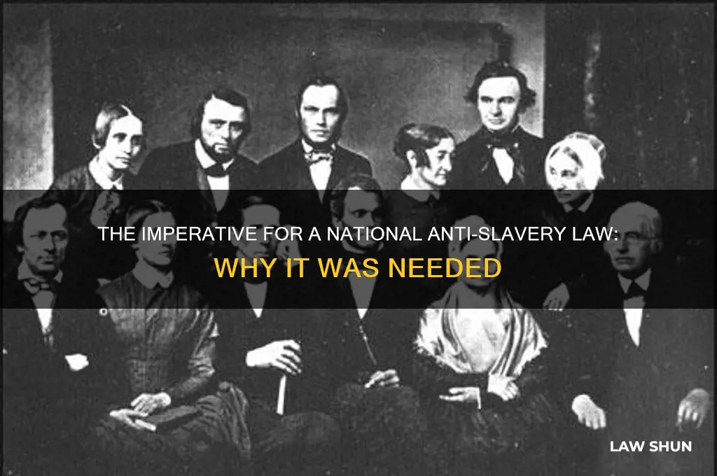 why was a national law against slavery needed