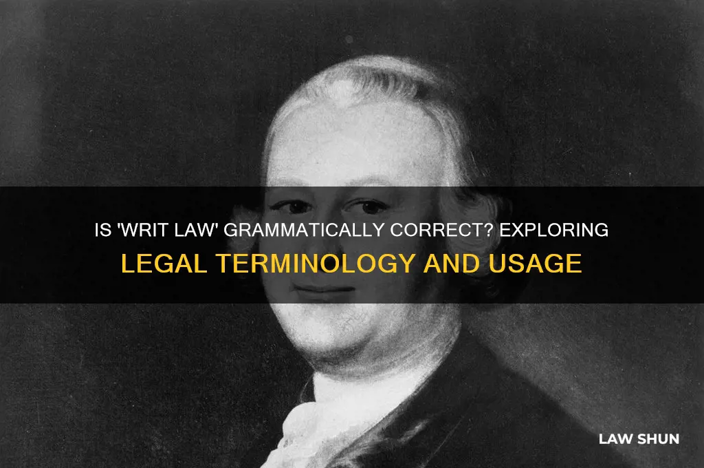would writ law be gramatically correct